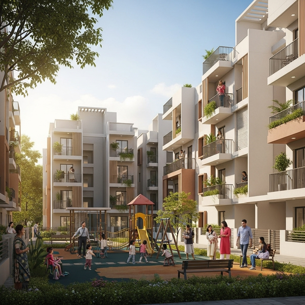 Modern affordable housing complex
